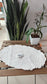 White Oval Floral Quilted Cotton Round Table Placemat Trivet