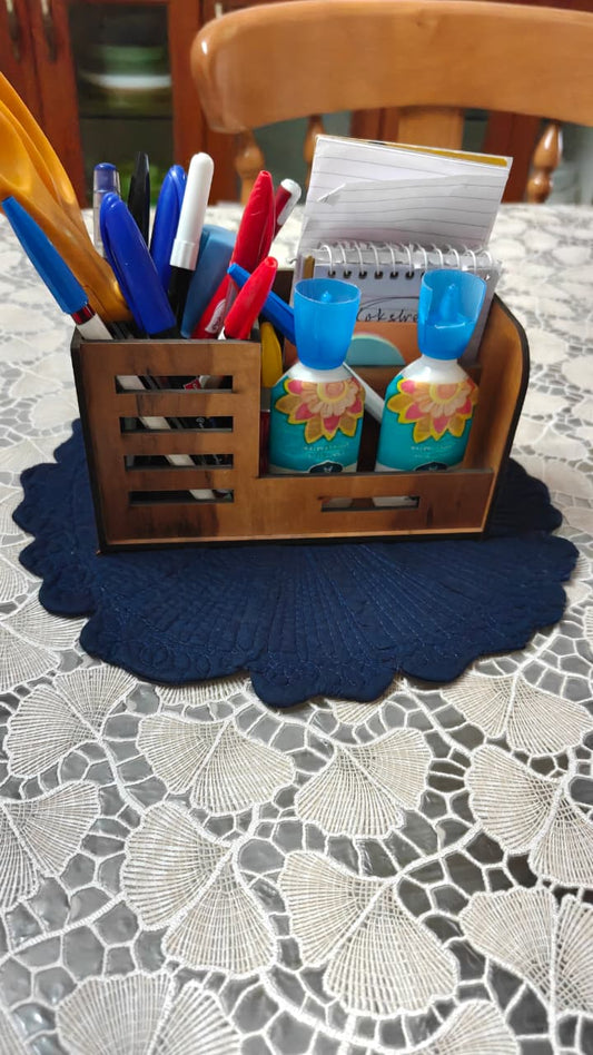 Dark Blue Small Round  Table Placemat Trivet - 1 piece