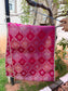 Real Banarasi Brocade Raw Dupion Silk Rani Pink Bandhej Table Runner | Luxury Table Décor by Sajja