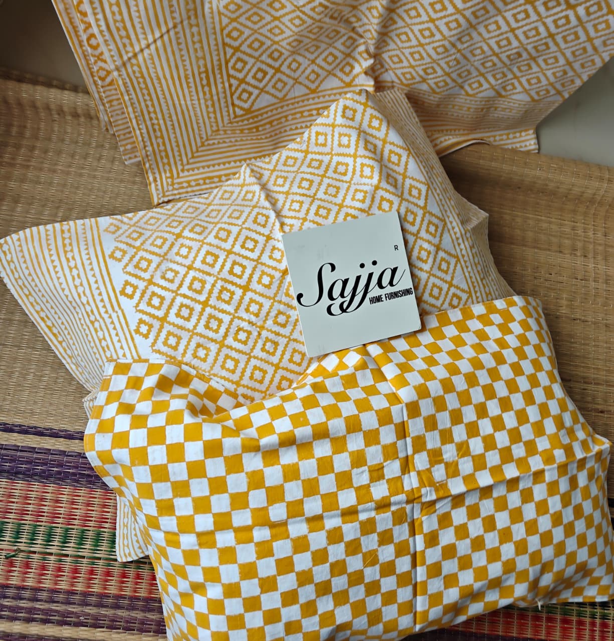 Designer Sunflower Yellow Elegance Collection Cotton King Double Bedsheet