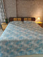 Luxury Collection Blue White Leaves King Bedsheet 108 inches x 108 inches