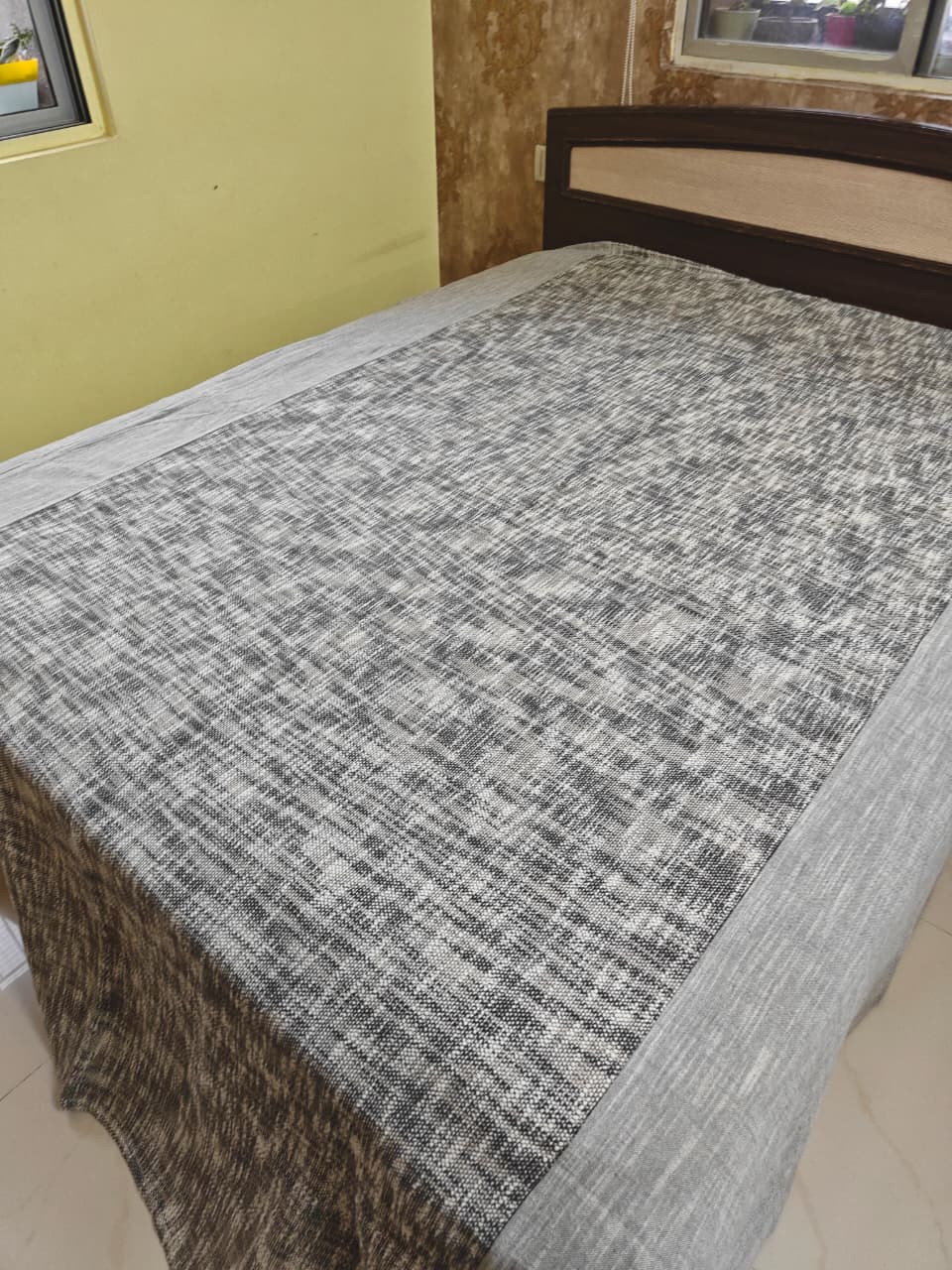 Sajja Signature Handloom Duck Cotton Grey Ash Bedcovers/Bedspreads/ Blanket
