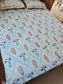 Earthy Cotton Mughal Floral Hand block Double Bedsheet King 9 feet x 9 feet