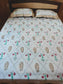 Earthy Cotton Mughal Floral Hand block Double Bedsheet King 9 feet x 9 feet