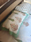 Vintage Cotton Mughal Sage Floral Hand block Double Bedsheet King 9 feet x 9 feet