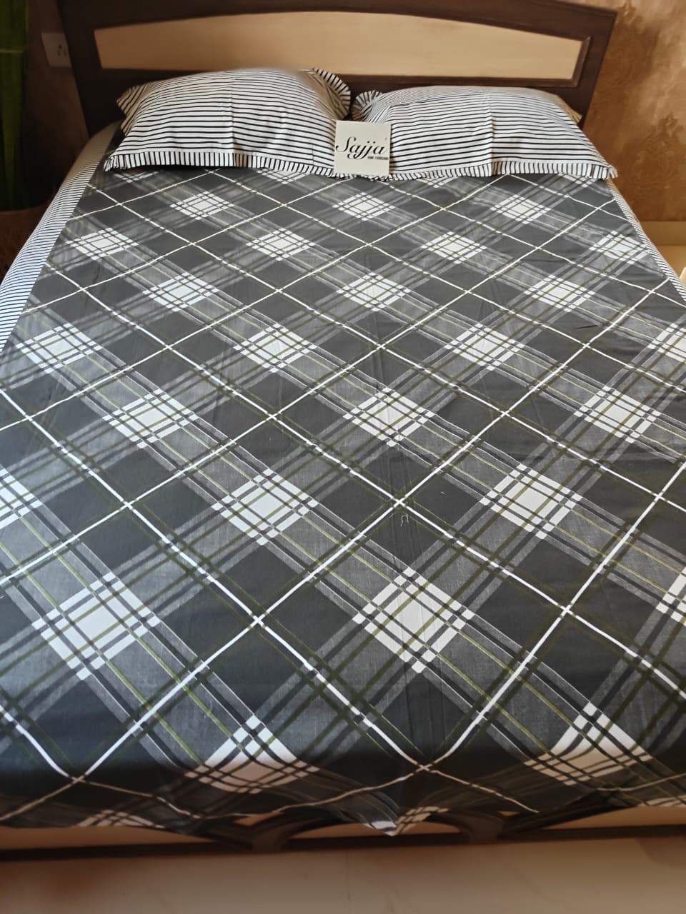 Sajja Signature Handloom Duck Cotton Grey Ash black Bedcovers Bedspreads