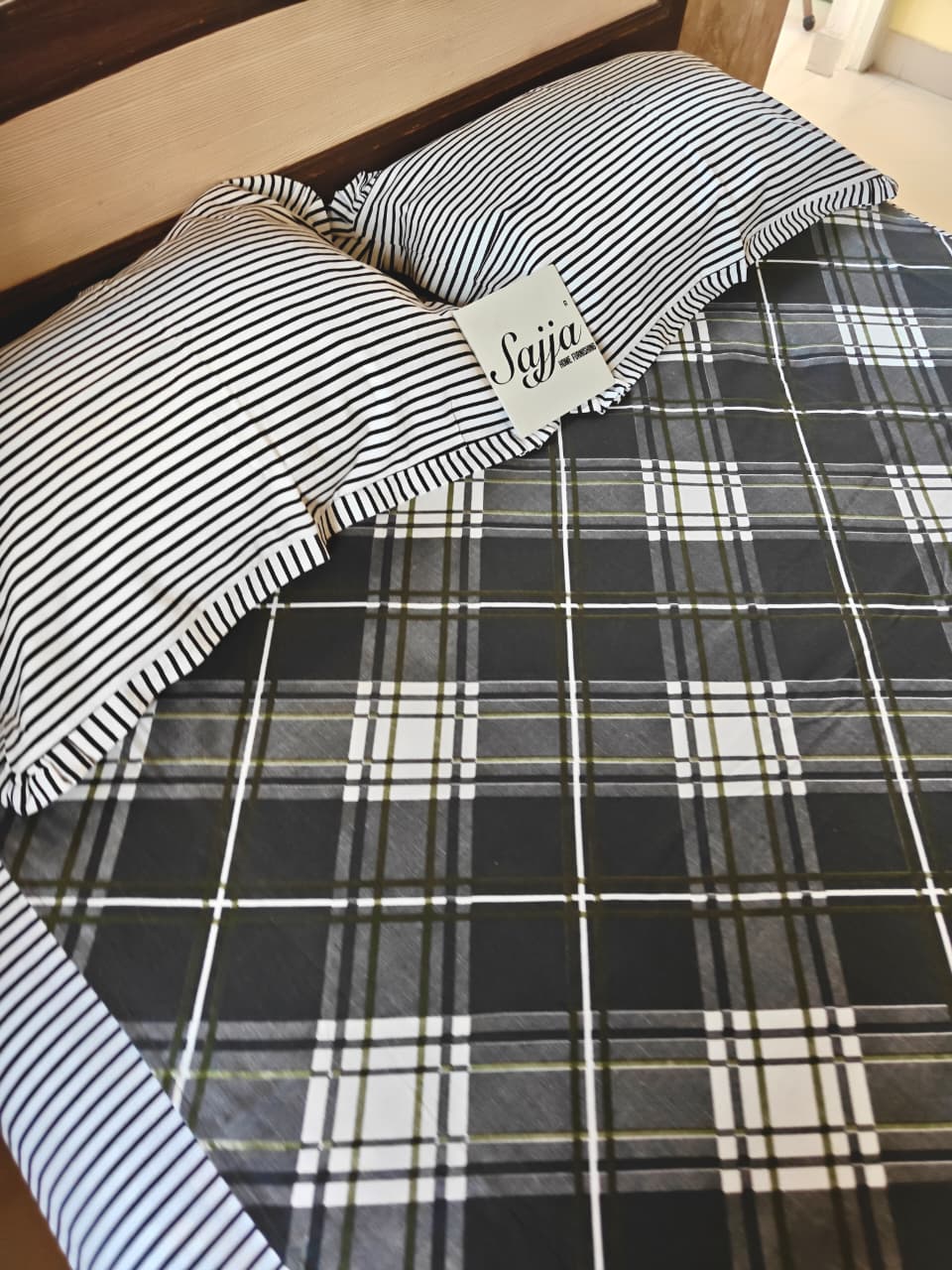 Sajja Signature Handloom Duck Cotton Grey Ash black Bedcovers Bedspreads