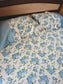 Signature Sajja Blue Floral Cotton King Size With Solid Border Double Bedcover with 2 Pillow Covers