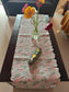 Vintage Quilted Reversible Table Runner Floral Pink Grey Cotton Table Runner