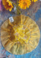 Decorative Yellow Silver Golden Organza Gota Patti Thalposh/Thali Cover