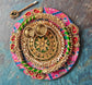 Pink Bandhej Roli Chawal Platter with Tilak Stick | Diwali Decoration Festive Centre piece Decor | Gift