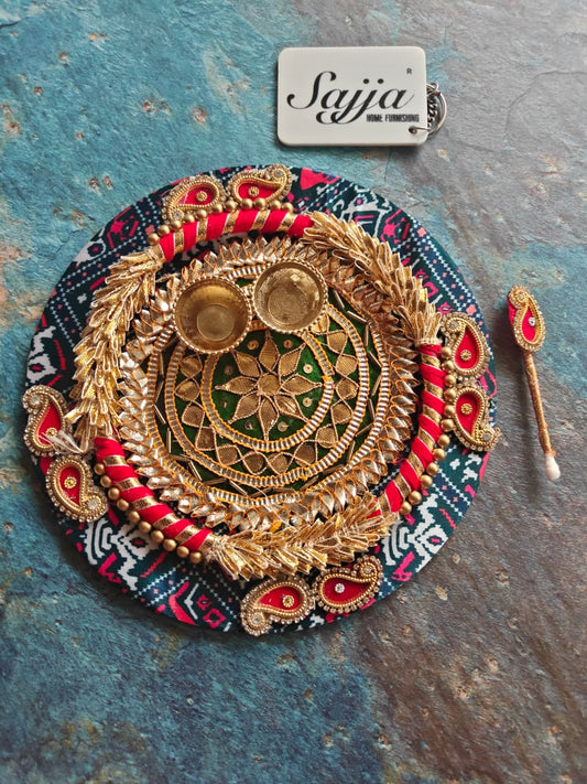 Gorgeous Roli Chawal Platter with Tilak Stick | Rakhi Decoration Festive Centre piece Decor | Thamboolam Return Gift