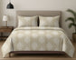 Tang Dynasty inspired Damask Pattern Beige Double Bedsheet Queen 90 x100 inches