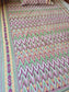 Handblock Print Pure Cotton Teal Ikat Single Bedsheet (60 x 90in)