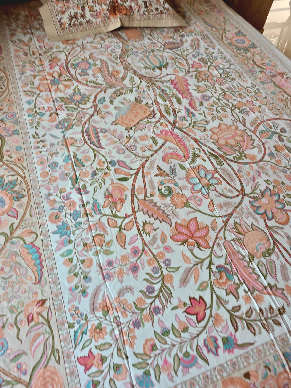 Sajja Tree Of Wishes Handblock  South COtton Single Bedsheet (60 x 90in)