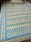 Hand block Print Pure Cotton Blue Ikat Single Bedsheet (60 x 90in)