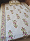 Vintage Pure Cotton Hand block Mughal Motif Brown Single Bedsheet (60x 90in)