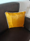 Yellow- Tradational Banarasi Handwoven Brocade Silk Cushion  Covers with Vintage lace 16 x16