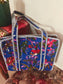  Stylish Blue Cotton Hand Block Quilted Lunch bags Shoulder bag Tote Bag with zip