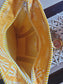 Yellow Ikat Hand Block Printed Tote Bag for Women Girl Unisex | Lunch Bag | Medium Size