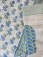 Premium Percale Hand Block Cotton King Bedsheet Blue Floral Hatti 108 inches x 108 inches