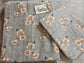 Chic Earthy Grey with Beige Brown Floral Work Double Bedsheet Queen