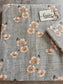 Chic Earthy Grey with Beige Brown Floral Work Double Bedsheet Queen
