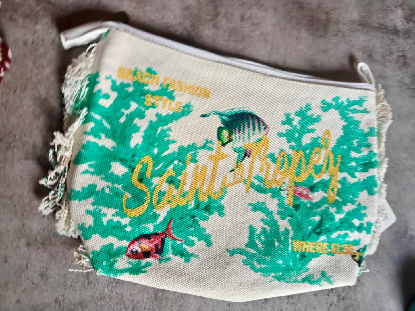 Stylish Chic Fringes Sea Life Canvas Cotton Pouch Travel Bag Cosmetic & Toiletry Bag iPad Bag