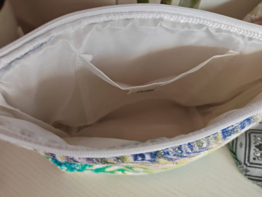 Designer Big Coral Cotton Fabric Pouch Cosmetic Bag Pencil Pouch Boys Girl Women Makeup kits