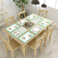 Rajwadi  Elegance Teal Yellow Table Runner Table Mats & Napkins - Set of 7 pieces