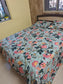 Traditional Anokhi Print Green floral Birds Pure Cotton Double bed King Bedsheet