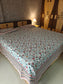 Buy Vintage Handblock  Floral Pure Cotton Super King Double Bedsheet 108 inches x 108 inches