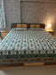 Buy Vintage Hand block Green Teal Pure Cotton Super King Double Bedsheet 108 inches x 108 inches