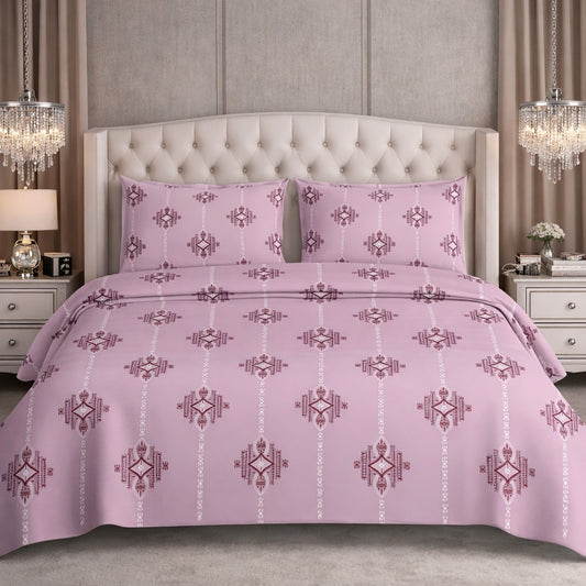 Deluxe Dusty Pink Feather Soft Super King 10f x 10f Jumbo Size Bedsheet