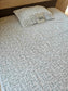 Chic Premium Cotton White Green Fishes Single Bedsheet
