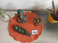 Round Tangerine Orange Cotton Quilted Table Fabric Placemat mat - 1 piece