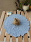Round Oval Airforce Blue Cotton Quilted Table Fabric Placemat - 1 Piece