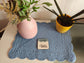 Airforce Blue Quilted Cotton Placemat Small Runner Table Mat