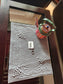 Decorative Trapunto Quilted Grey Cotton Focal Runner Table Mat Placemat