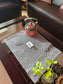 Decorative Trapunto Quilted Grey Cotton Focal Runner Table Mat Placemat