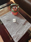 Decorative Trapunto Quilted Grey Cotton Focal Runner Table Mat Placemat