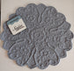 Bluish Grey Cotton Decorative Floral Quilted Tablemat Placemat