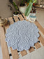 Bluish Grey Cotton Decorative Floral Quilted Tablemat Placemat