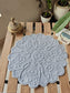 Bluish Grey Cotton Decorative Floral Quilted Tablemat Placemat