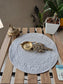 Ash Grey Round Table Fabric Decorative Quilted Table Mats 1 piece
