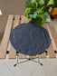 Navy Blue Round Cotton Fabric Placemat Table Mat- 1 piece
