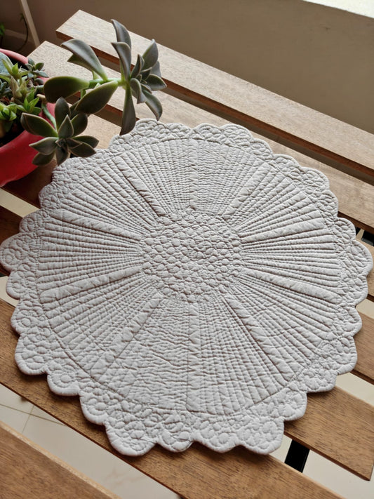 Winchester Grey Medium Decorative Quilted Focal Runner Trivet