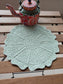 Sage Green Printed One side , Solid back Round Floral Quilted Table Placemat Trivet