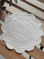 Small Beige Oval Round Cotton Table Placemat Trivet Decorative Mat Placemat