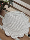 Small Beige Oval Round Cotton Table Placemat Trivet Decorative Mat Placemat